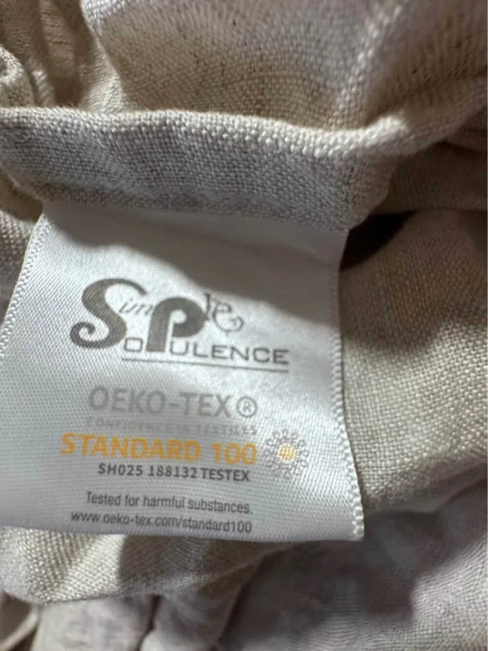 Simple & Opulence Natural Linen Flax King Size Sheet Set with Embroidered Detail